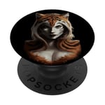 Fierce Jungle Tiger Spirit Fantasy Artwork PopSockets Adhesive PopGrip