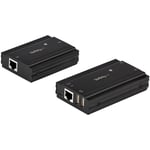 StarTech 4 Port USB 2.0 Extender Hub over Single CAT5e/CAT6 Ethernet Cable (RJ45)  330ft (100m)  USB Extender Adapter  Externally Powered  480 Mbps 