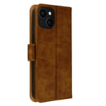 Case for iPhone 15 Plus Card-holder Cover Video Stand Feature Brown