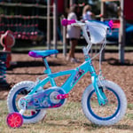 Huffy Disney Frozen BMX Kids Bike  12” Wheel, 8” Frame, Sky Blue, Ages 3-5, Bask