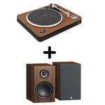 Platine vinyle House Of Marley Simmer Down Bluetooth + Enceintes amplifiées Bluetooth Triangle LN01A Châtaignier Vendues par paire