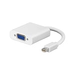 Goobay 51730 Câble Adaptateur Mini DisplayPort/VGA 1.1, Blanc, 0.1m Longueur de Câble