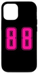 Coque pour iPhone 12/12 Pro Pink Numéro 88 Équipe Junior Sports Uniforme Pink Numéroté