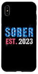 Coque pour iPhone XS Max Funny Since SOBER EST 2023 1 an de rétablissement AA Soutenez-nous