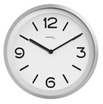 Technoline Modern Wall Clock with Night Detection Sensor, Automatic, Shallow Backlight as Soon as it gets Dark, Diameter 25.4 cm, Chrome, Silver, 25,4 x 4,3 x 25,4 cm