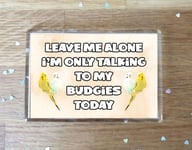 Budgie Fridge Magnet Gift - Leave Me Alone I'm Only Talking To My * Today