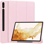 Samsung Galaxy Tab S10 Plus Fodral Tri-Fold Med Pen-hållare Rosa