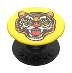 PopSockets PopGrip - Support et Grip pour Smartphone et Tablette avec Un Top Interchangeable - Tiger Bites Back