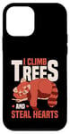 Coque pour iPhone 12 mini Panda rouge grimpe aux arbres et vole des cœurs Panda rouge endormi