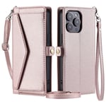 SKALO iPhone 16 Pro Max Evelope Clutch 5-Fack - Roséguld Rosa guld