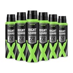 Right Guard Mens Deodorant, Xtreme Fresh 72H High-Performance Anti-Perspirant Spray, Multipack 6 x 150 ml