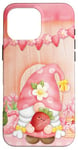 Coque pour iPhone 16 Pro Max Gnome aux fraises, panier de fruits, champignons et fleurs