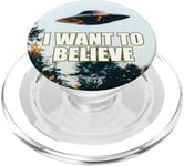 X-Files I Want to Believe Flying Saucer PopSockets PopGrip for MagSafe