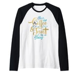 Christian Give Me Coffee To Get Started Jesus Keep Me Going Raglan Baseball Tee