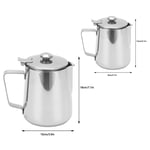 Milk Frothing Pitcher 304 Stainless Steel Milk Frother Coffee Cup W/Cover