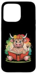 Coque pour iPhone 15 Pro Max Livre de classement de la ferme Motif vache écossaise Highland