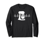 baking dough cute vintage mixer heartbeat pastry bake lovers Long Sleeve T-Shirt