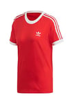 Adidas Women's 3 STR TEE T-Shirt, lush red/White, 2 UK