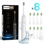 Fairywill Sonic Electric Toothbrush 5 Mode 8 Replacement Brush Head Rechargeable