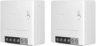 SONOFF MINIR2 Interrupteur Sans Fil, 2 Voies Interrupteur Intelligent Connecté WiFi, Compatible avec Alexa/Google Home/IFTTT, Commande Vocale, Fonction de Temps, Mode DIY, 10A/2200W (2 Pack)