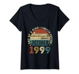 Womens Retro 25 Year Old October 1999 Vintage 25th Birthday Men Boy V-Neck T-Shirt