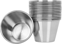 12 Pack S/ Steel Condiment Sauce Cups Great for Dipping and Portion Cups, 2.5 OZ