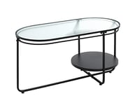 HAKU Möbel Table Basse Noir, métal, Verre trempé - Dim.: L 90 cm x H 49 cm x P 42 cm, Style: Modern