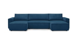 Canapé d'angle convertible 5 places BOBOCHIC NIHAD coloris bleu