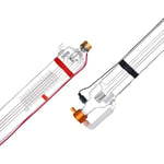 VEVOR Tube Laser CO2, 90 W, Tube de Gravure Laser en Verre Borosilicaté, Longueur 1250 mm, Diamètre Extérieur 80 mm, avec Tête en Métal, Fils Préconnectés, pour Machine de Découpe et de Gravure Laser