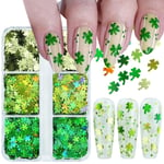 St. Patrick's Day Nail Art 3D Clover Nail Paljetter Paljetter Kit St. Patrick's Day