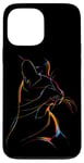 iPhone 13 Pro Max Vibrant Cat Silhouette Line Drawing Beauty Case