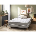 Ensemble Matelas + sommier DEAMACCESS - 140x190 - Epaisseur 24 cm - 100 % ressorts ensachés - 7 zones de confort- Ferme - SOMDREAM