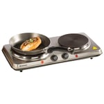 Daewoo Double Hot Plate Table Top Electric Cooking Hob Portable Cooker 1500W