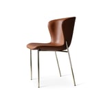Friends & Founders - Pipe Chair, Brass Legs - Leather Cat. 5 Dakar 0250 - Ruokapöydän tuolit - Ida Linea Hildebrand - Ruskea - Nahka/Metalli