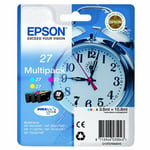 Epson 27 Alarm Clock  Ink CartridgesSeries 3 Colour Boxed Genuine Pack T270540