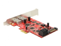 Delock - Lagring/USB3.0-styrenhet - USB 3.0 / SATA 6Gb/s - låg profil - PCIe 2.0 x1