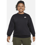 Nike Older Kids' (girls') Oversized Sweatshirt (extended Size) Sportswear Club Fleece Urheilu BLACK/WHITE