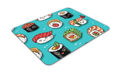 Cute Sushi Faces Mouse Pad - Cartoon Fish Food Rice Japan Mum Dad Gift #19184