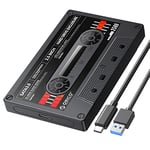 ORICO 2,5'' Boîtier Disque Dur USB3.1 vers SATA,Tape-Retro Adaptateur de Disque Dur pour Disque Dur SSD de 7/9,5 mm,Supporte UASP et Une capacité jusqu'à 6TB,Noir（2580C3-V1-BK）