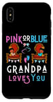 Coque pour iPhone XS Max Rose ou bleu Grandpa Loves You Gender Reveal Pap Baby Shower