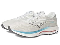 Mizuno Mens Wave Rider 27 Running Shoe, Snow White-Granite Grey, 8.5 UK