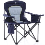 ALPHA CAMP Camping Chair for Adults Oversized Heavy Duty Camping Chair Support 450 LBS Padded Camping Chair for Adults with Carry Bag and Cooler Bag Portable for Outdoor(Navy)