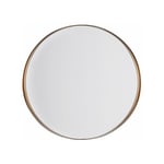 Miroir Mural Rond au Style Industriel de Forme Ronde de 40 cm de Diamètre avec Cadre Fin en Métal Couleur Cuivrée Beliani