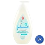 3x Johnson's Baby 500 Ml. Salle Coton Touch