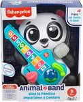 Fisher - Price Animal Band - Gina la Pandina Nous apprenons à compter, panda interactif pour l'apprentissage avec 10 touches et 70 chansons, lumières, sons et microphone, jouet pour enfants, 9+ mois,