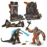 MonsterVerse Godzilla vs Kong Movie 6 Inch Collectable Diorama Set with Two Articulated Action Figures, Includes 4 Figure Accessories, Suitable for Ages 4 Years+