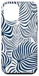 iPhone 12 mini Minimalist Navy Blue Monstera Palm Leaves Case