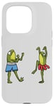 Coque pour iPhone 15 Pro Duo grenouille avec poses idiotes, grenouille amusante