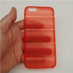 COQUE SILICONE SOUPLE PUFFER DOUDOUNE POUR APPLE IPHONE 6 6S ROUGE TRANSPARENT