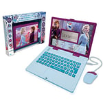 Lexibook Disney Frozen 2 - Educational and Bilingual Laptop German/English - Girls Toy with 124 Activities to Learn, Play Games and Music with Elsa & Anna - Blue/Purple, Multicoloured,24 x 18 x 3.6 cm